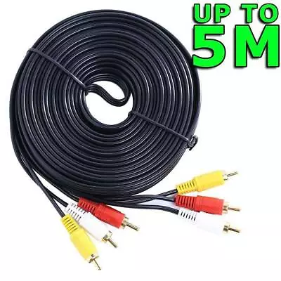 Premium AV Cable Male 3RCA To 3 RCA Male Composite Audio Video Cord DVD TV • $5.99