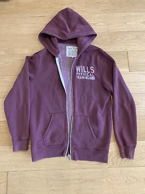 Jack Wills Maroon Full Zip Hoodie Size Medium • £10