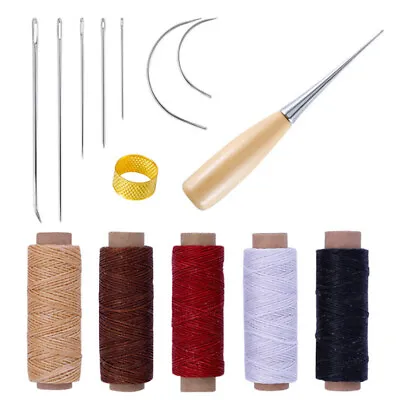 14Pcs Leather Craft Tool Waxed Thread Cord Sewing Needles Shoe Repair Kit .-'h • $8.41