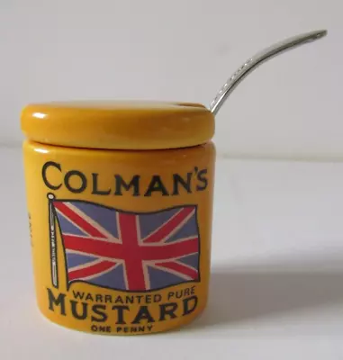 Colmans Mustard Pot The Mustard Shop With Spoon English Flag • £15