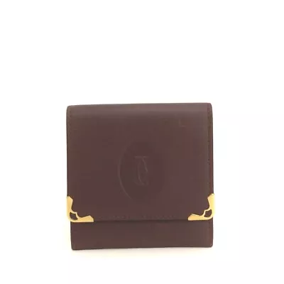 Must De Cartier Leather Coin Purse Wallet/9Y1383 • $1