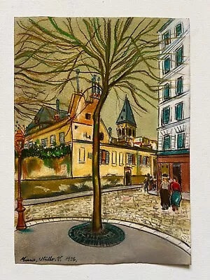 Maurice Utrillo Drawing On Paper (Handmade) Signed And Stamped Mixed Media • $150