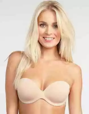 Strapless Backless Self Adhesive Padded Bra Go Bare Fashion Forms NUDE Size DDD • £9.50