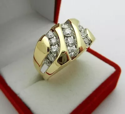 2.5 CT Diamond Lab Created Engagement Men's Ring 14K Yellow Gold Plated Silver • $132.49
