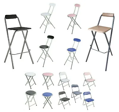 £19.88 • Buy Breakfast Bar Folding Stool Chair Seat Foldable Light Weight Camping Garden  