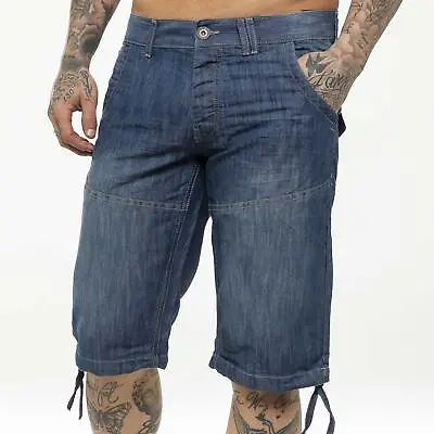 £12.99 • Buy Kruze Mens Denim Shorts Regular Fit Summer Casual Half Pants All UK Waists Sizes