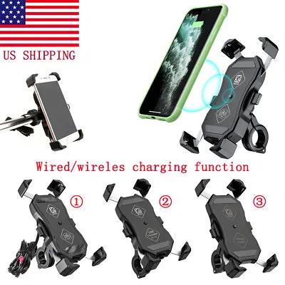 3-in-1 Motorcycle Phone Holder Handlebar Mount QC3.0 Fast Charging USB Charger • $31.99