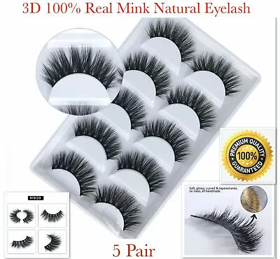 £3.59 • Buy 💙NEW 5Pair 3D Mink False Eyelashes Wispy Cross Long Thick Soft Fake Eye Lashes 