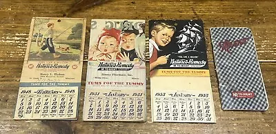 1940s-50s Nature’s Remedy Miniature Pharmacy Calendars W/ ‘20s Memo Book ~ Tums • $32