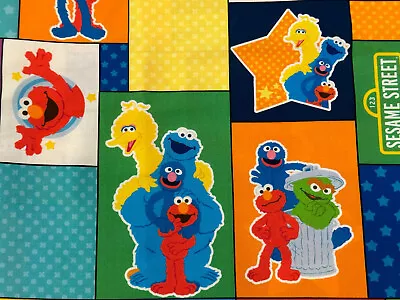 Sesame Street Character Blocks By Qt Kids Cartoon Elmo Cotton Fabric Half Yd • $5.85