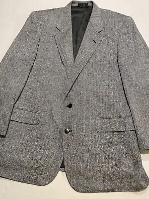 Enrico Cipriani Men's L46 White & Black 100% Silk Blazer Sport Suit Jacket • $22
