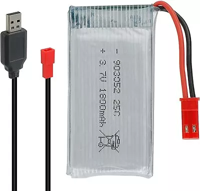 $20.79 • Buy 3.7V 1800mah Lipo Battery 25C JST Plug + USB Charger For RC Quadcopter Drone USA
