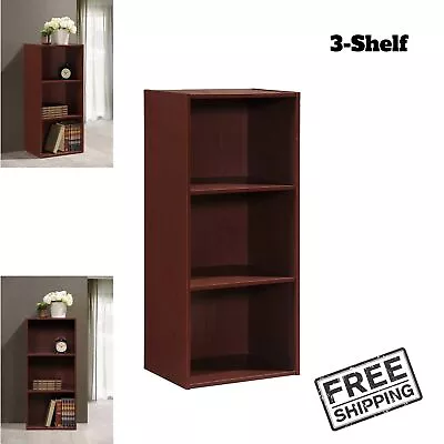 Vertical Bookcase Three Shelf Tier Narrow Bookshelf Home Office Furniture Small • $61.99