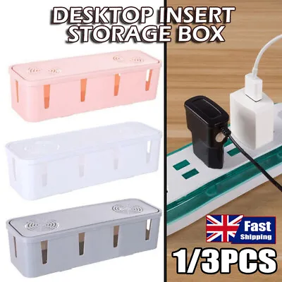 Cable Tidy Box Case Wire Cable Management Socket Safety Storage Organizer QS • £6.83