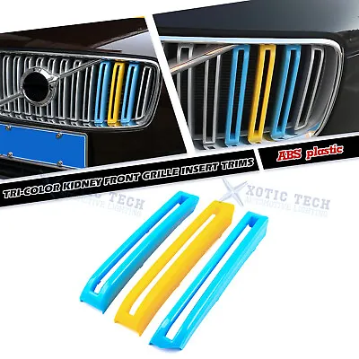 For 2016-19 2nd Gen Volvo XC90 Sweden Flag Color Front Grille Insert Decal Trims • $16.98