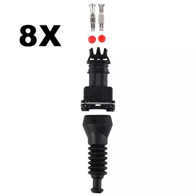 8X Junior Power Timer Fuel Injectors Plug Connector Kit For Bosch Jetronic EV1 • $13