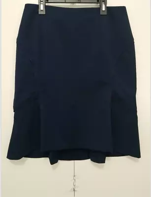 Shape FX Mini Peplum Skirt Size 8 Navy Blue Pleated Zip Up • $8.99