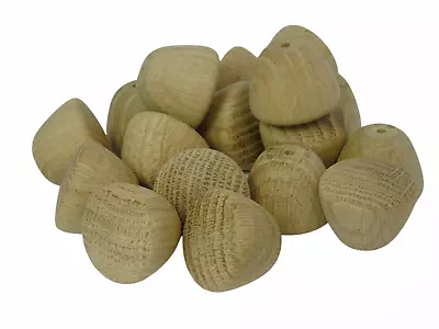 30mm OAK UNFINISHED WOODEN KNOBS FURNITURE DRAWER HANDLES DRILLED WOOD UK • £7.49