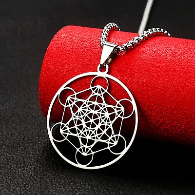 $11 • Buy Archangel Metatron Cube Necklace | Sacred Geometry Angel Sigil Pendant