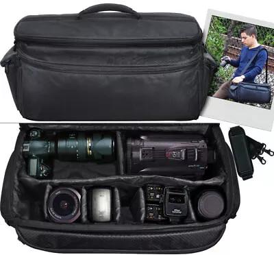 All Sizes Camera Backpack Shoulder Bag Waterproof Case For Canon Nikon Sony DSLR • $38.99