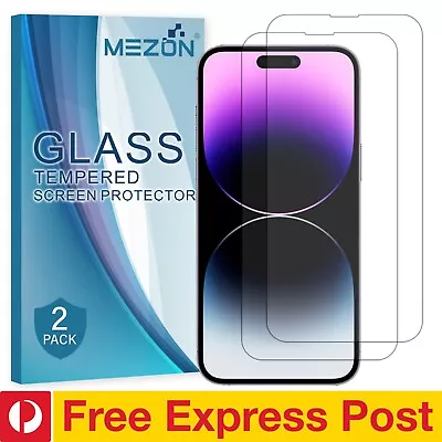 [2 Pack] IPhone 14 Pro (6.1 ) Premium 2.5D HD Tempered Glass Protectors By MEZON • $23.99