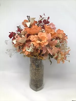 Heart Vase W Artificial Floral Arrangement Tuxedo Park Florist & Lighting • $49.95