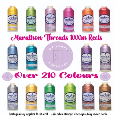 £2.79 • Buy Marathon Embroidery Machine Thread Rayon 1000m - 213 Colours Brother And Janome