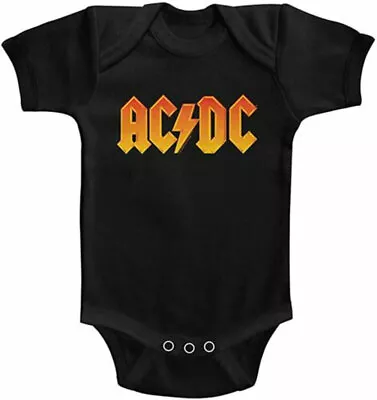 Official AC/DC Colour Logo Black Babygrow Bodysuit ACDC Romper Suit • £14.95