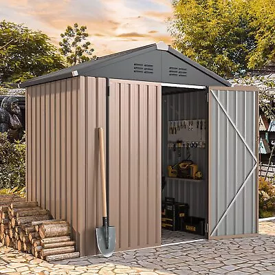 Metal Garden Shed 5x3 6X4 6X6 8X6ft Garden Storage Lockable Doors Tool Storage • £149.99