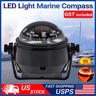 Magnetic Car Dashboard Navigation Compass Ball Adjustable For Boat Marine Truck • $12.99