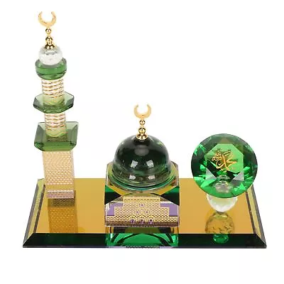 Dome Mosque Ornament Crystal Muslim Building Figurine Miniature Decoration ❉ • $45.95