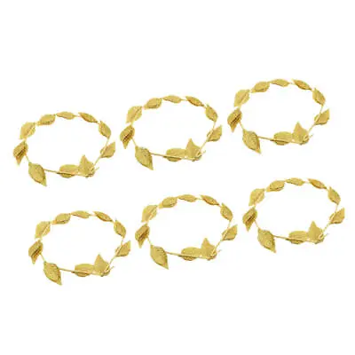 6pcs Womens Costume Greek Roman Laurel Wreath Gold Leaves Headband • £11.30