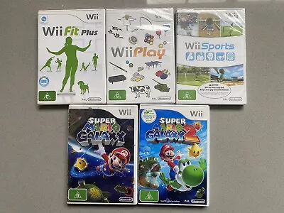 Wii Sports Wii Play Wii Fit Plus Super Mario Galaxy 1&2 (Nintendo Wii) • $31