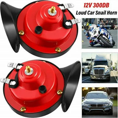 2x 12V Super Loud Train Horn Waterproof Motorcycle Car Truck SUV Boat Red • $9.21