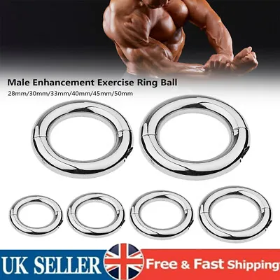 Stainless Steel Scrotum Ring Man Enhancer Chastity Device Delay Ball Stretcher • £8.78