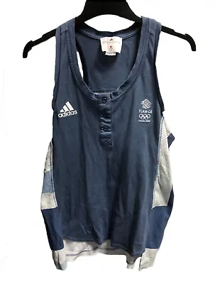 Womens ADIDAS LONDON 2012 VEST Stella McCartney Sleeveless Olympics T-Shirt 16 L • £24.99