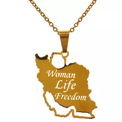 Women Life Freedom Iran Iranian Map Necklace Earrings • $39