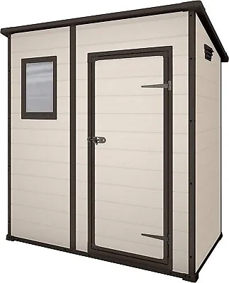 £389.99 • Buy Keter Manor Pent Outdoor Garden Storage Shed, Beige/Brown 6 X 4 Ft Fast Delivery