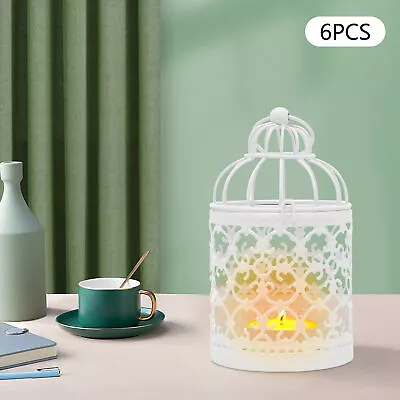 6pcs Rounded Cage Candle Holder Light Lantern Candlestick Lamp Home Decor Gift • $21.85