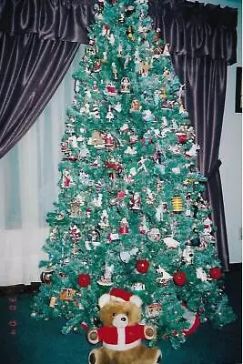 FOUND PHOTOGRAPH Color CHRISTMAS TREE Original Snapshot VINTAGE 212 50 T • $13.39