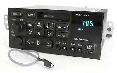 1996-02 GM Delco Chevy S10 Car Radio AM FM Cassette W Aux On Pigtail - 16232091 • $310