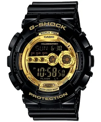 Casio G-Shock Digital Mens Black X Gold Series Watch GD100GB-1 GD-100GB-1DR • $139