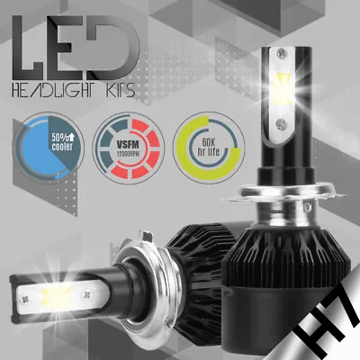 H7 Cree LED Headlights Kit 1400W 210000LM Conversion Bulb 6000K + Canbus Decoder • $19.98