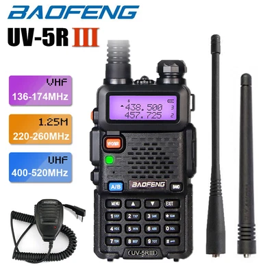 $33.99 • Buy BAOFENG UV-5R III Tri-Band VHF/UHF Walkie Talkie Two Way Ham Radio + Speaker Mic