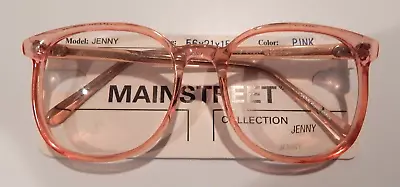 Vintage MAINSTREET Jenny Pink 56/21 P3 Round Eyeglass Frame New/Old Stock #259 • $9.99