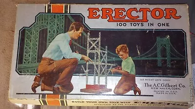 AC Gilbert 1951 No 6 1/2 Erector Set With Working Motor & Many Parts! • $49.99
