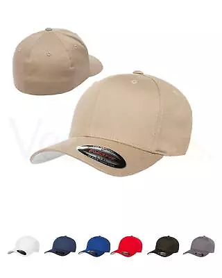 $11.19 • Buy V-Flexfit Cotton Twill Baseball Cap Fitted Flex Fit Ballcap Plain Blank Hat 5001
