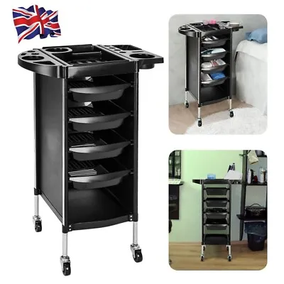 4 Drawer Salon Hairdresser Trolley Beauty Barber Storage Basket Rolling Cart • £42.89