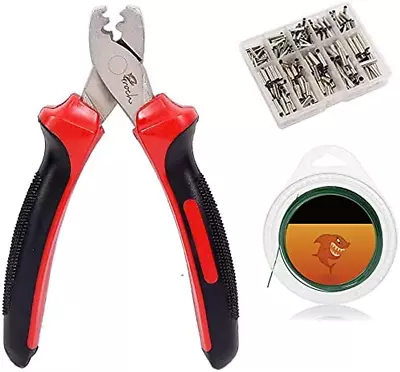 Hand Crimper Tools Stainless Steel Fishing Pliers Braid Cutters Fish Holder Hook • $15.83