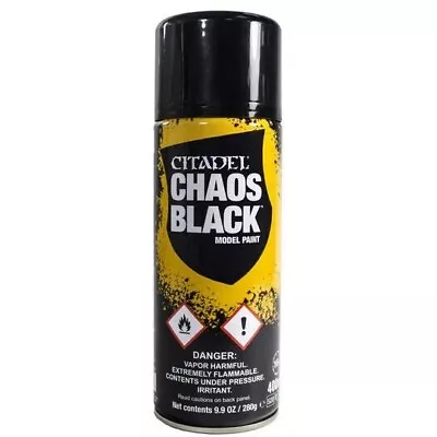 6 X Citadel Colour CHAOS BLACK Spray (400 Ml) Games Workshop Primer Layer Paint • £59.99